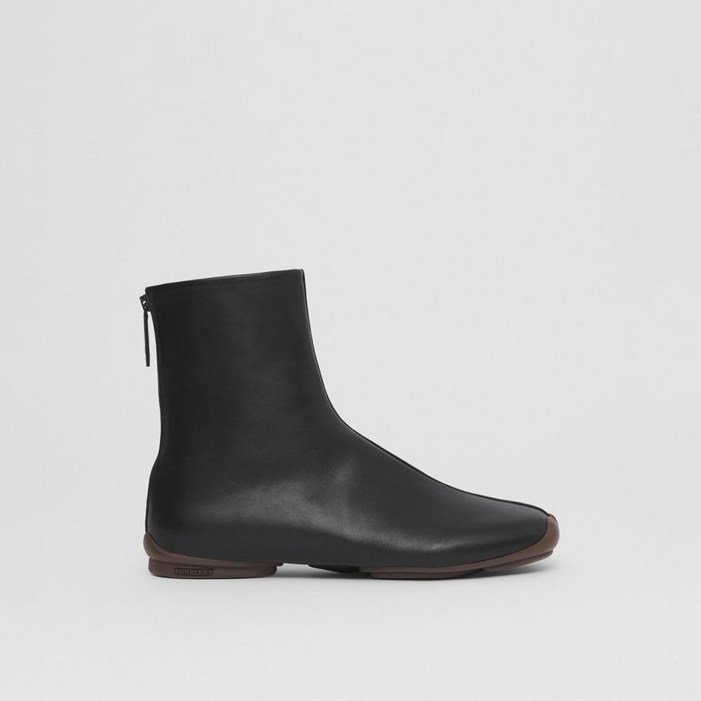 BURBERRY New Men’s Leather Phoenix Sock Boots Black Size 43